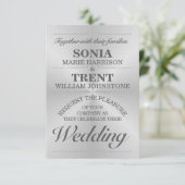 Geborsteld Aluminium Moderne Huwelijksuitnodiging Kaart (Staand voorkant)