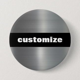 geborsteld aluminium ronde button 7,6 cm