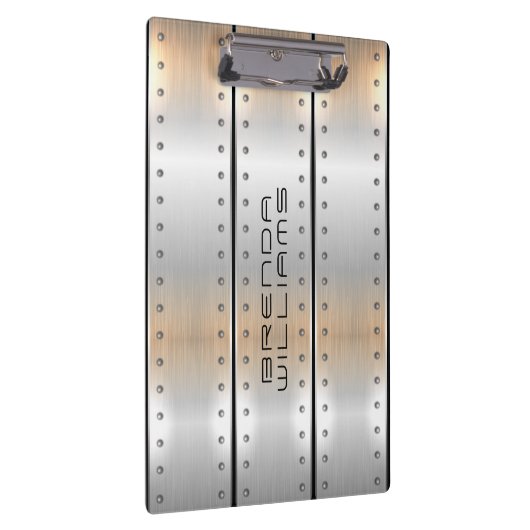 Geborsteld aluminium textuur geometrisch ontwerp klembord (Rechts)