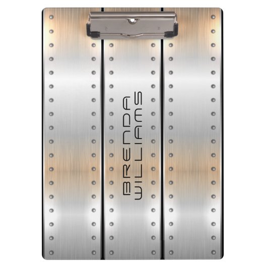 Geborsteld aluminium textuur geometrisch ontwerp klembord (Voorkant)