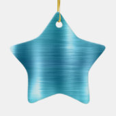 Geborsteld Aqua Zilver Letter P Keramisch Ornament (Achterkant)