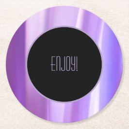 Geborsteld bloemblaadjes Lavendel papier Onderzett Ronde Kartonnen Onderzetter