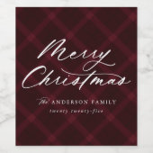 Geborsteld Bourgondië Plaid Vrolijk Kerstfeest Wijn Etiket (Enkel label)