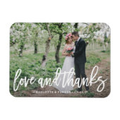 Geborsteld bruiloft dank u foto magneet (Horizontaal)