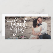 Geborsteld bruiloft dank u fotokaart bedankkaart (Voorkant / Achterkant)