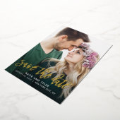 Geborsteld Charm ECHT FOIL Save The Date Kaart (Gedraaid)