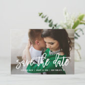 Geborsteld Charm EDITABLE KLEUR Save The Date Kaar Kaart (Staand voorkant)