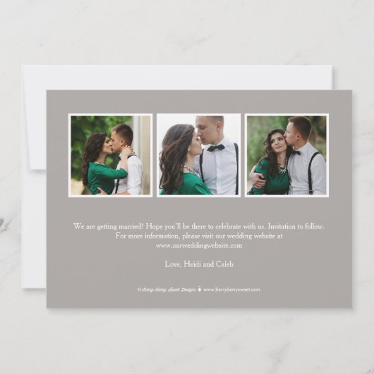 Geborsteld Charm EDITABLE KLEUR Save The Date Kaar Kaart (Achterkant)