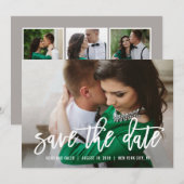 Geborsteld Charm EDITABLE KLEUR Save The Date Kaar Kaart (Voorkant / Achterkant)