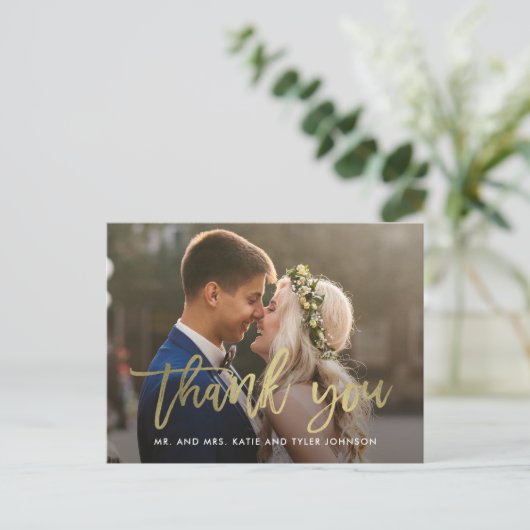 Geborsteld Charm Wedding Bedankt Card Briefkaart (Staand voorkant)