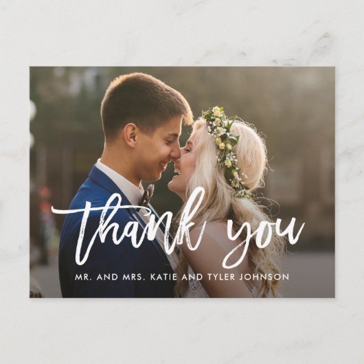 Geborsteld Charm Wedding Bedankt Card Briefkaart (Voorkant)