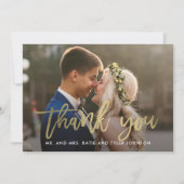 Geborsteld Charm Wedding Bedankt Card Faux Folie (Voorkant)