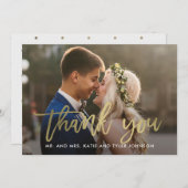 Geborsteld Charm Wedding Bedankt Card Faux Folie (Voorkant / Achterkant)