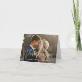 Geborsteld Charm Wedding Bedankt Card Faux Folie (Voorkant)