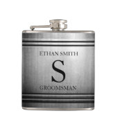 Geborsteld Chrome Slank Gepersonaliseerde Flask vo Heupfles (Voorkant)