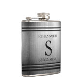 Geborsteld Chrome Slank Gepersonaliseerde Flask vo Heupfles (Rechts)