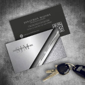 Geborsteld Chroom & Steen Monogram ID1042 Visitekaartje