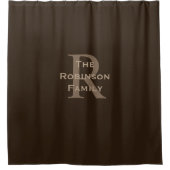 Geborsteld en bruin naam met monogram douchegordijn (Voorkant)