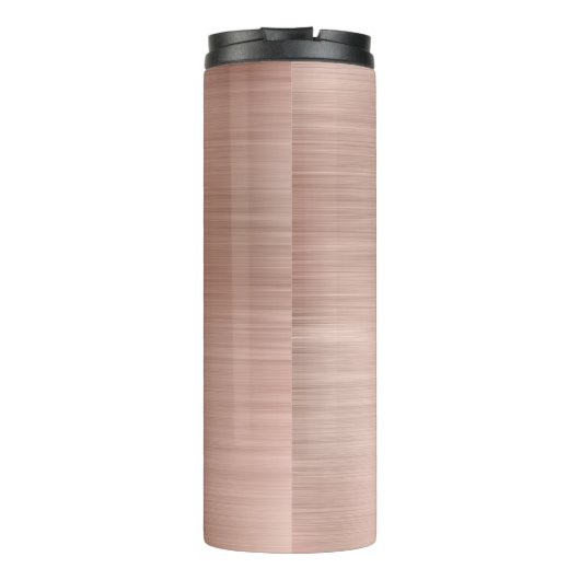 Geborsteld Faux Roos Goud Metallic Thermosbeker (Achterkant)