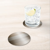 Geborsteld Gemengde Metalen Brons Look Ronde Kartonnen Onderzetter (Insitu)