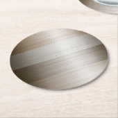 Geborsteld Gemengde Metalen Brons Look Ronde Kartonnen Onderzetter (Gebogen)