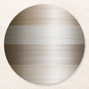 Geborsteld Gemengde Metalen Brons Look Ronde Kartonnen Onderzetter