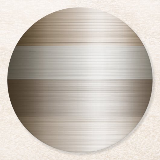 Geborsteld Gemengde Metalen Brons Look Ronde Kartonnen Onderzetter (Voorkant)