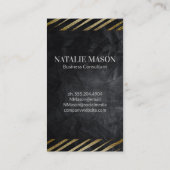 Geborsteld gestreept | Zwart textuur visitekaartje (Achterkant)