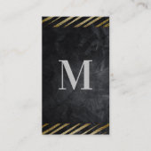 Geborsteld gestreept | Zwart textuur visitekaartje (Voorkant)