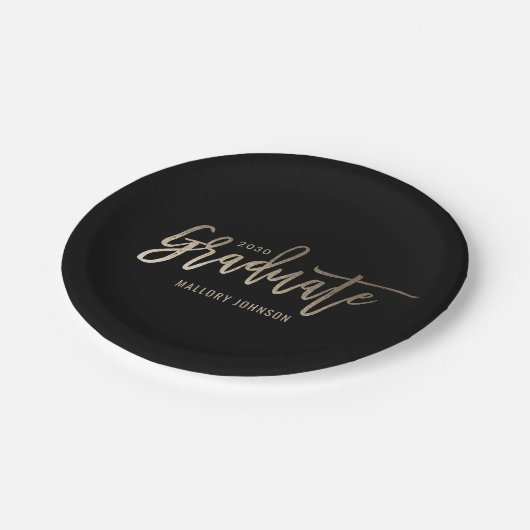 Geborsteld Glimmer EDITABLE KLEUR Afstudeerder Par Papieren Bordje (Gekanteld)