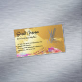 Geborsteld goud | artistiek | Salongereedschap Magnetisch Visitekaartje (Voorbeeld)