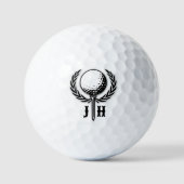 Geborsteld Goud Custom Golf Monogram Ontwerp Golfballen (Voorkant)