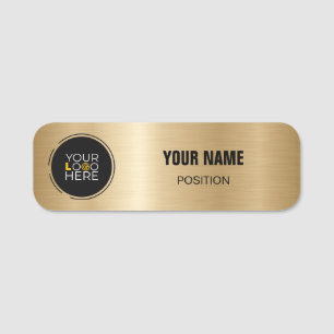 Geborsteld Goud, Douane Logo, Bedrijfsnaam Tag
