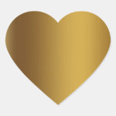 Geborsteld goud kleur hart sticker (Voorkant)