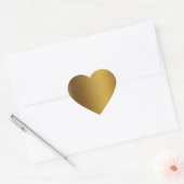 Geborsteld goud kleur hart sticker (Envelop)