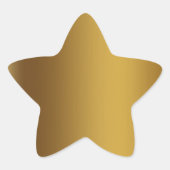 Geborsteld goud kleur ster sticker (Voorkant)