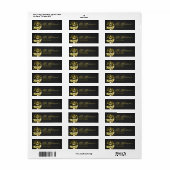 Geborsteld Goud Mardi Gras Masquerade Etiket (Full Sheet)
