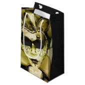 Geborsteld Goud Mardi Gras Masquerade Klein Cadeauzakje (Voorkant Gekanteld)