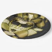 Geborsteld Goud Mardi Gras Masquerade Papieren Bordje (Gekanteld)