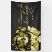 Geborsteld Goud Mardi Gras Masquerade Spandoek (Verticaal)