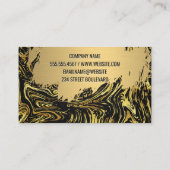 Geborsteld goud | Marmer verwrongen textuur Visitekaartje (Achterkant)