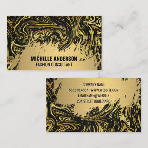Geborsteld goud Marmer verwrongen textuur Visitekaartje