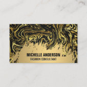 Geborsteld goud | Marmer verwrongen textuur Visitekaartje (Voorkant)