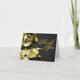 Geborsteld Goud Masquerade Bedankkaart