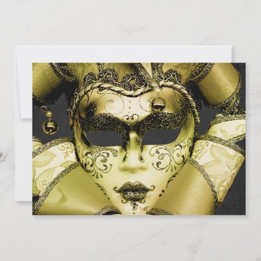 Geborsteld goud Masquerade Verjaardag Kaart (Achterkant)