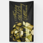 Geborsteld Goud Masquerade Verjaardag Spandoek (Verticaal)