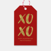 Geborsteld Gouden Folie XOXO Valentijn Gift Labels Cadeaulabel (Voorkant)