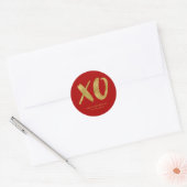 Geborsteld Gouden Folie XOXO Valentijn Sticker (Envelop)