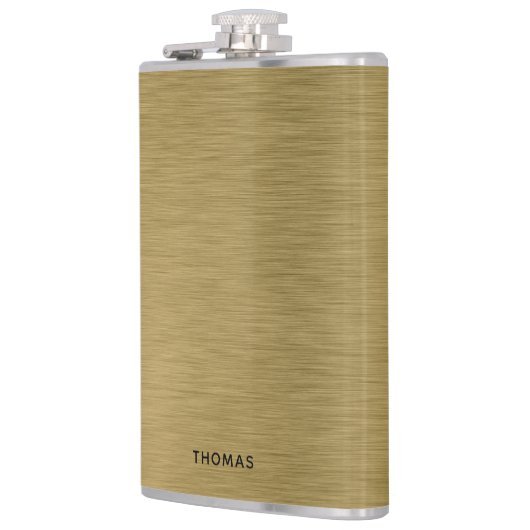 Geborsteld gouden metaaluitstraling heupfles (Links)