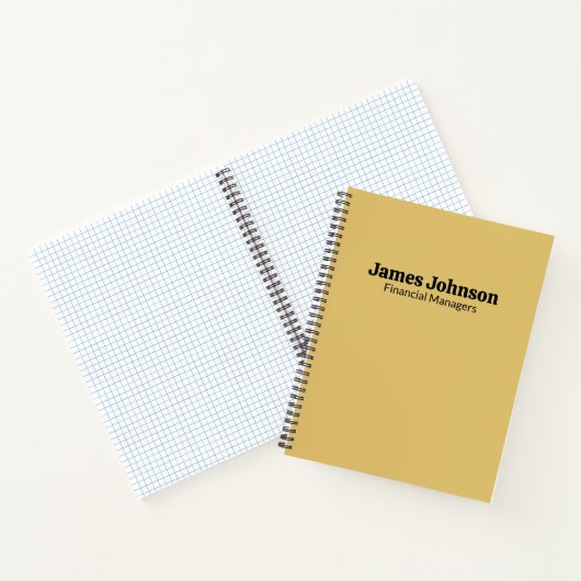 Geborsteld Gouden Retro Vet Serif Bureaunaambordje Notitieboek (Binnen)